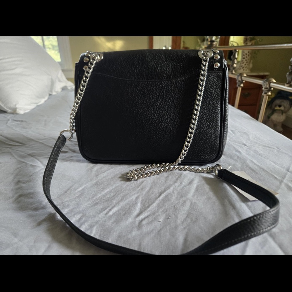 Coach Black Crossbody Bag with Silver Accents - Picture 3 of 5